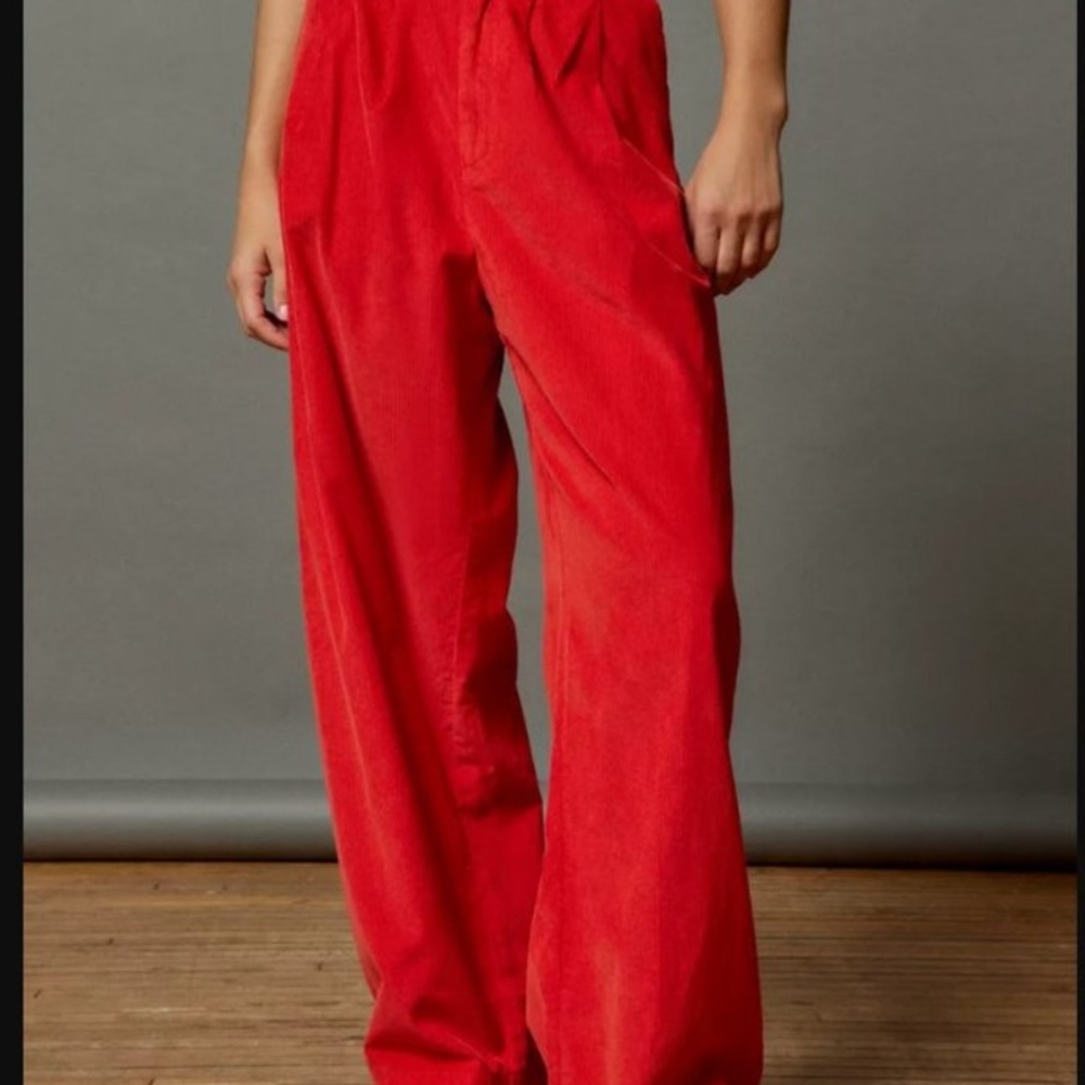 BDG Urban Outfitters‎ Grandpa 100% Cotton Red Corduroy Baggy Trouser Pant Size 0 - Picture 3 of 15